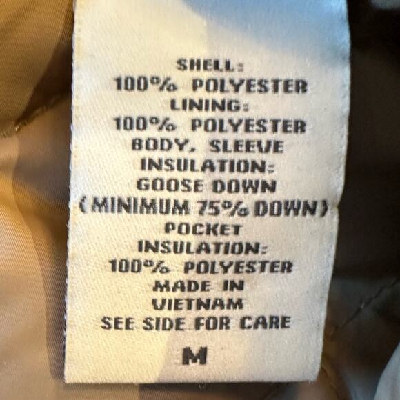 Eddie Bauer Womens Size Medium Down Quilted Jacket in Tan With Snap Closure - Picture 3 of 8